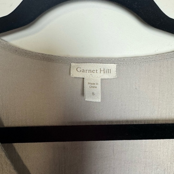 Garnet Hill Kaftan Tunic Top Beach Coverup Crinkle Cotton Gray Embroidery S - Picture 7 of 9